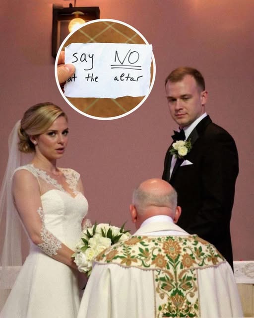 Before our wedding, my bride gave me a note, reading, “SAY NO AT THE ALTAR!” For months, my fiancée, Emily, had been eagerly counting down to our wedding, absolutely glowing with excitement. Every time we talked about it, she’d pull out an old childhood photo album, full of magazine cutouts, princess gowns, and little notes about her dream day. “I’ve imagined this moment since I was a kid,” she’d say with a smile. “And I’m so happy it’s with you.” Her excitement was infectious—until the ceremony began. The guests had just taken their seats when Emily quietly slipped a folded note into my hand. I opened it and froze. Five words stared back at me: “Say NO at the altar.” My heart stopped. I looked at her, confused. “What?” She squeezed my hand, her grip steady. “Just trust me. Do it.” I wanted to argue, to ask why—but something in her eyes, calm and certain, made me hold back. She wasn’t scared. She wasn’t desperate. She had a plan. And I trusted her. When the officiant asked if I took Emily to be my wife, I paused just long enough for whispers to ripple through the crowd. Then, with my stomach in knots, I said, “No.” The room went completely silent. A chair scraped across the floor. And then, from somewhere in the crowd, came a laugh—cold, sharp, and cruel. I turned toward the sound. And there SHE was. Full in the first comment.