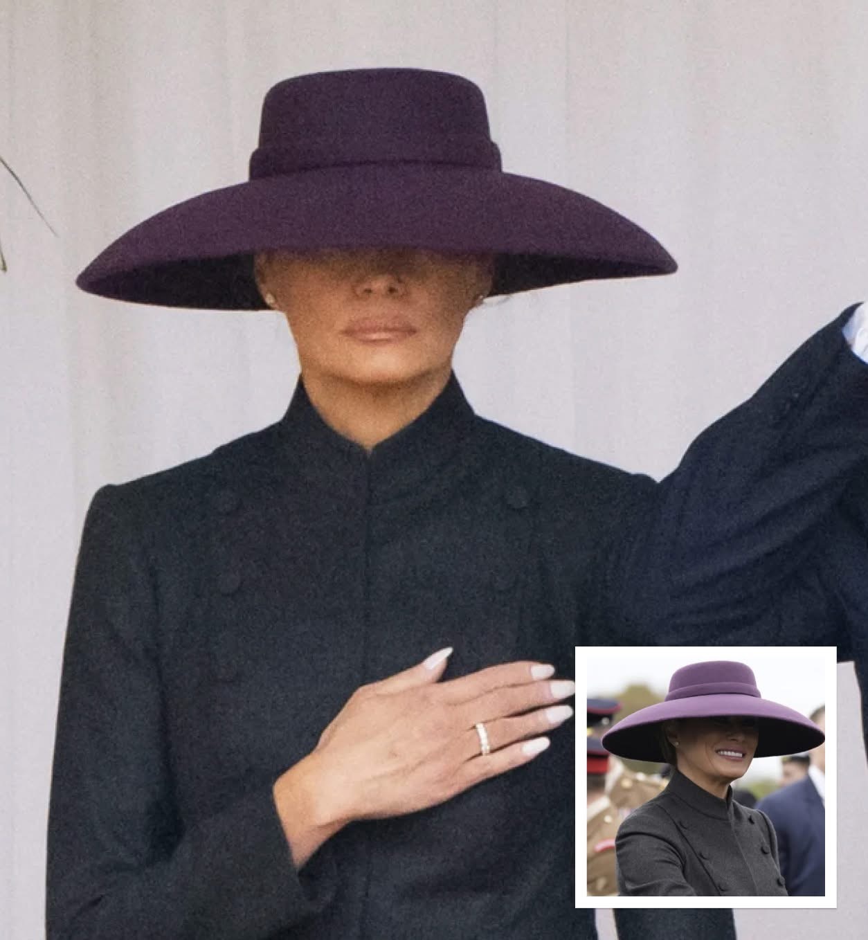 Here\’s The Secret Meaning Behind This Hat Melania Wore During UK Visit
