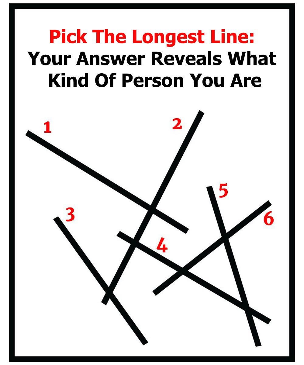 Pick The Longest Line: Your Answer Reveals What Kind Of Person You Are. Check yours in 1st comment