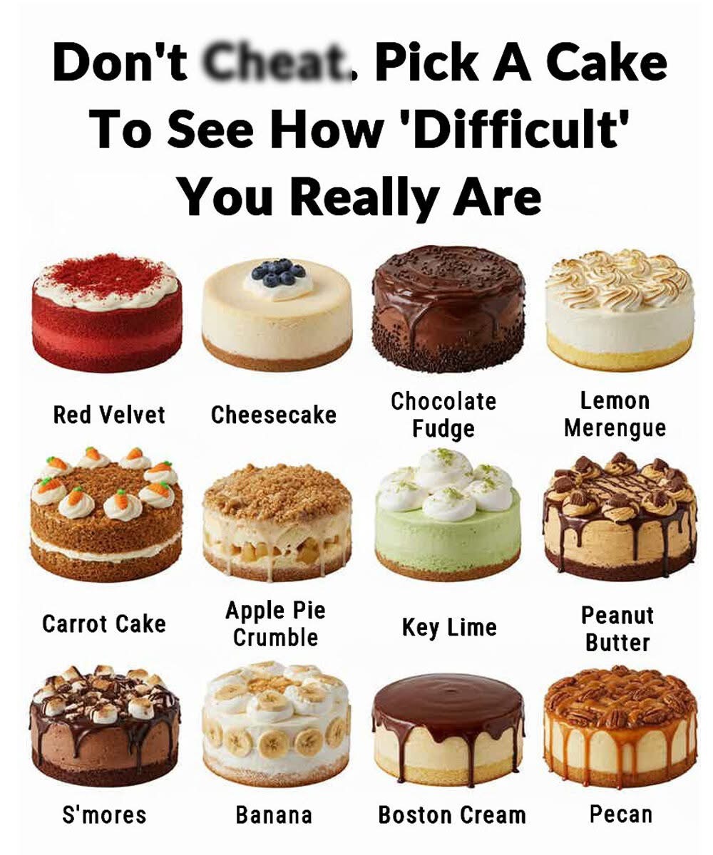 Pick A Cake To See How ‘Difficult’ You Really Are. Check 1st comment