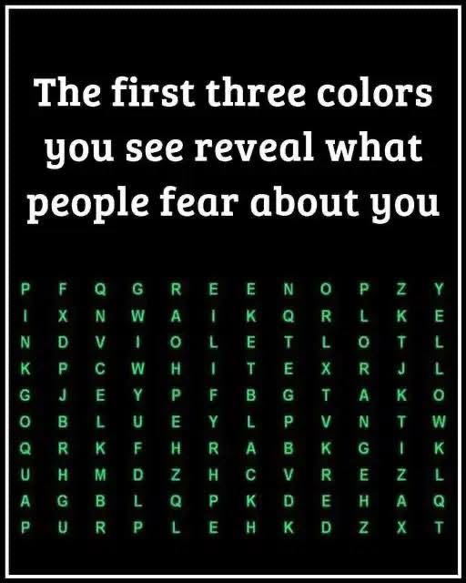 The First Three Colors You See Reveal How You Intimidate People   Check the first comment ⤵️