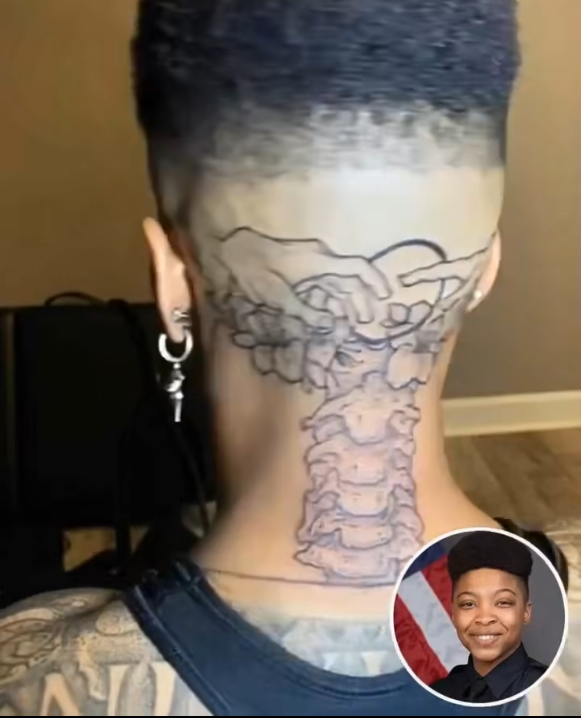 Alabama firefighter fired after getting tattoo on the back of her head – can you spot the detail that forced superiors to act? Check comments…