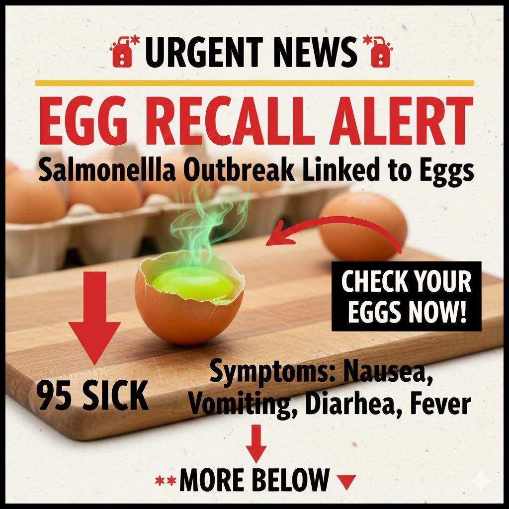 RECALL ALERT: So far, 95 people have been reported si’ck after a salmonella outbreak linked to recalled eggs. MORE BELOW