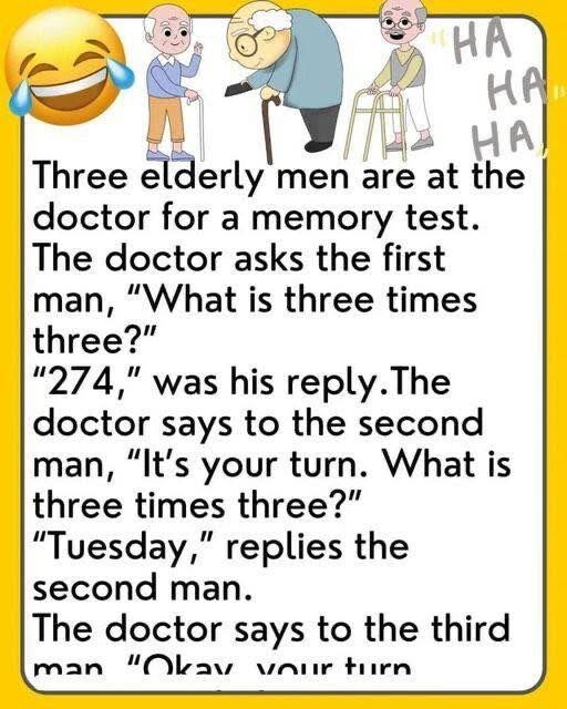 What’s Three Times Three?….Our sides were splitting  from laughter with this joke… See what happens next in the first comment