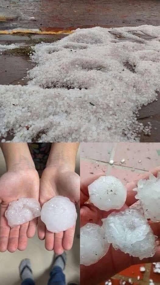 Giant hail recorded Tuesday evening in the town of… See more