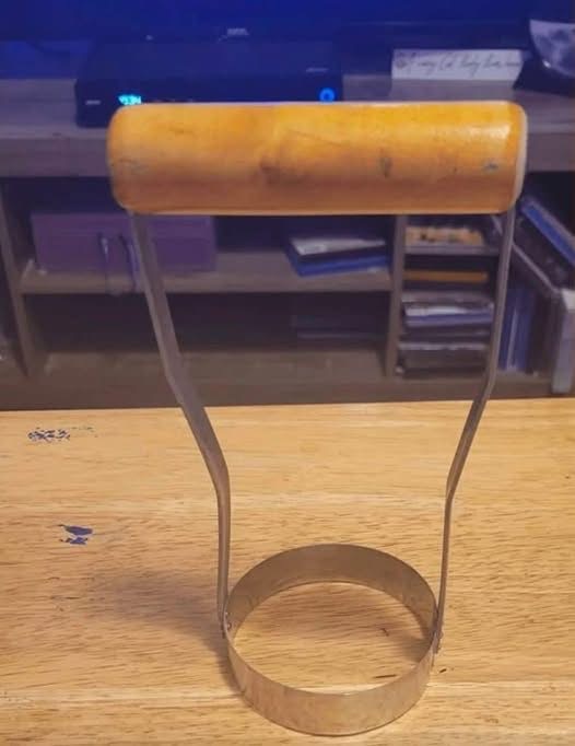 🤔👀We bought a tiny antique to sit next to the stove in our 1927 home. While we’re repurposing it for kitchen tools, we’re wondering what it was originally used for—the drawers have round indentations. Check the comments for the answer…👇