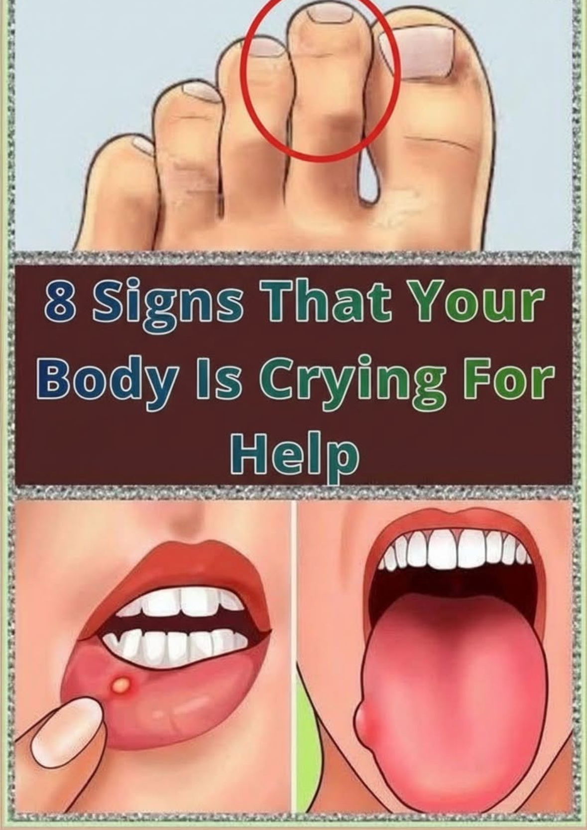 8 Signs That Your Body Is Crying Out For Help….Full details in comments below 👇