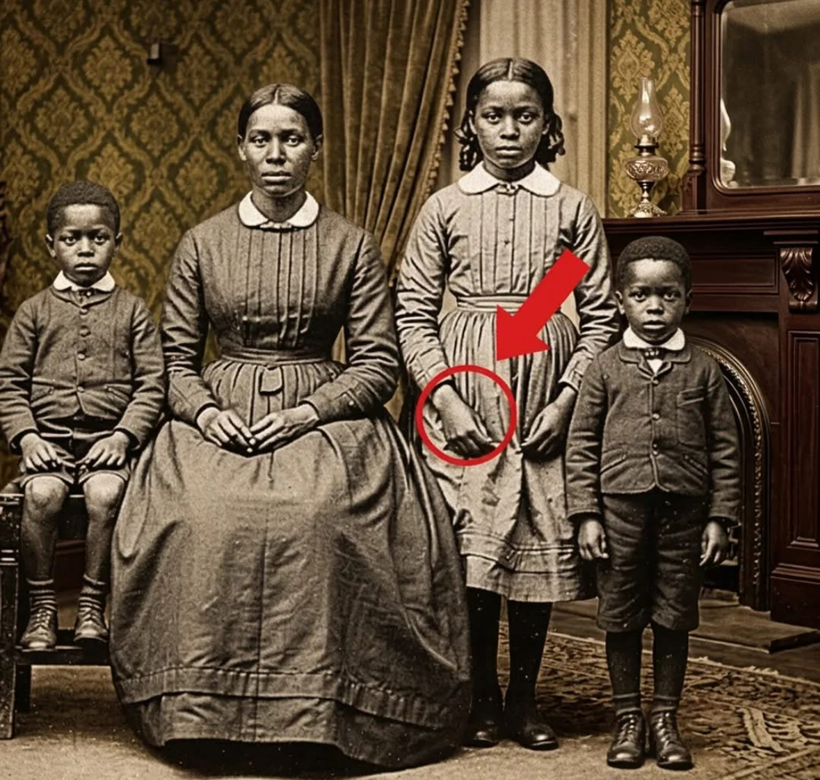 It was just a simple family photo from 1872, but look closely at the sister’s hand….. Read full story in comment