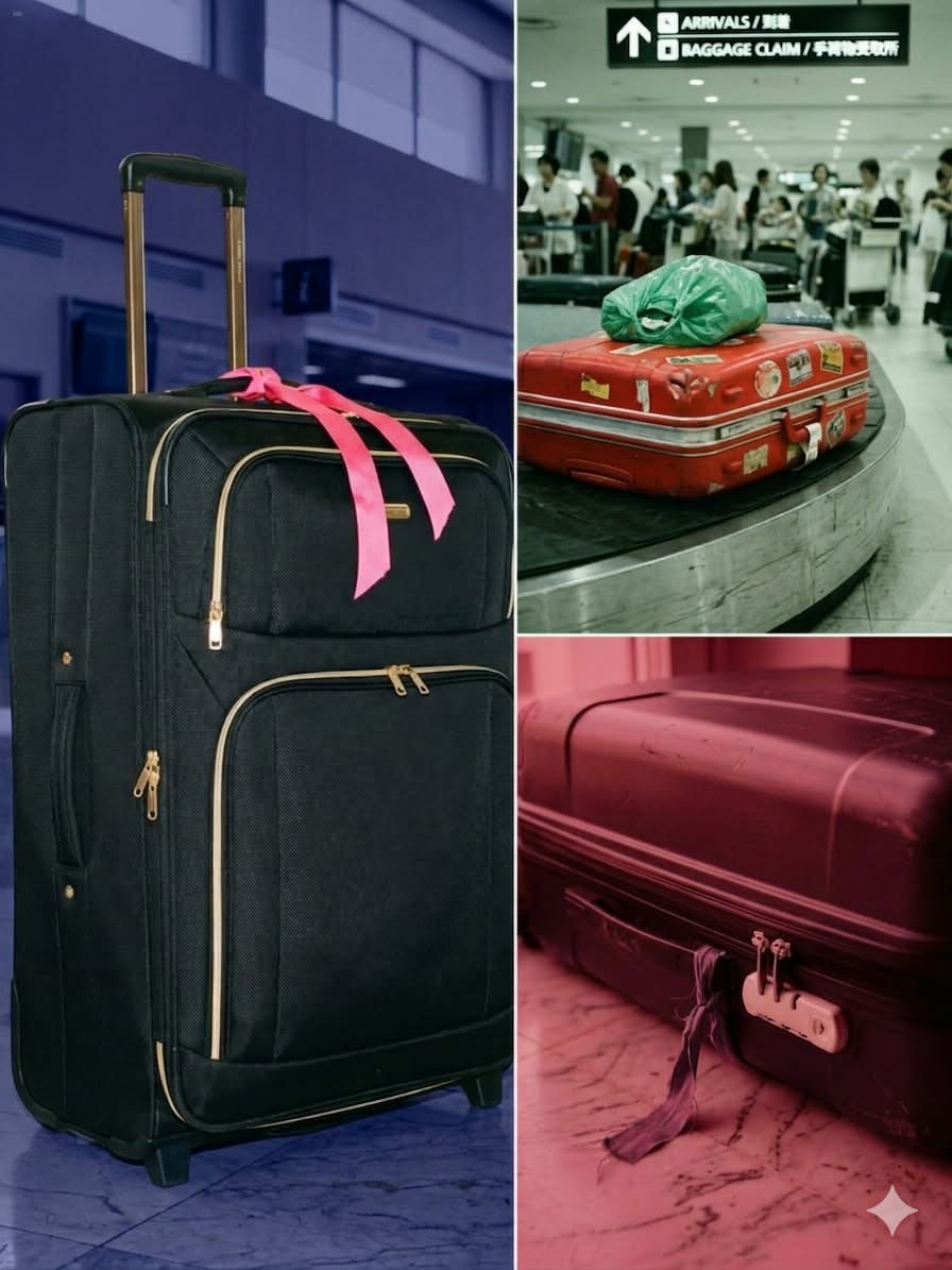 Baggage handler issues warning to anyone who ties a ribbon on their suitcase at the airport I can’t believe I didn’t know this… Details in Comments👇
