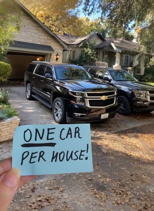 Our neighbor put a note on our car: “One car per house!” Soon afterward, she came over herself. I opened the door to greet her. She was in a pastel pink cardigan, a matching headband, and white capri pants. “Our HOA—very friendly, but firm—has rules: only one car per household in the driveway,” she stated. I blinked. “One car?” “Yes,” she answered more sternly. “No exceptions. It keeps us all orderly.” Jack looked at her. “Both our cars fit on the driveway, we’re not on the street.” “Still, two cars isn’t allowed. One house, one driveway, one car. The rule is for everyone,” she said with a tilt of her head. She left. We ignored her warning. Three days later, both of our cars had been towed. She stood outside, smiling widely. ME: “Wow! You really did it!” HER: “What’s so funny?!” ME: “Nothing. Just that YOU OWE US $25,000 NOW.” HER: *nervous gulp* “What—What do you mean?” I pointed at the mark on the tag, laughing. “Bet you overlooked that symbol!