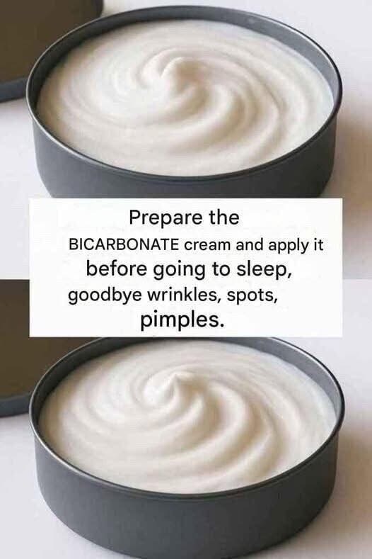Prepare your baking soda cream before going to sleep: goodbye wrinkles, spots, pimples The recipe is in the first comment 👇👇