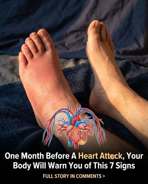 One month before a heart att.ack, your body will warn you of these 7 signs. The 4th blew me away 😨 Check comment below ⬇️😱😳