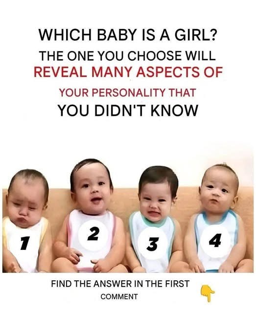 Psychological test: Which of these four babies is a little girl?🤔 Check 1st comment 👇