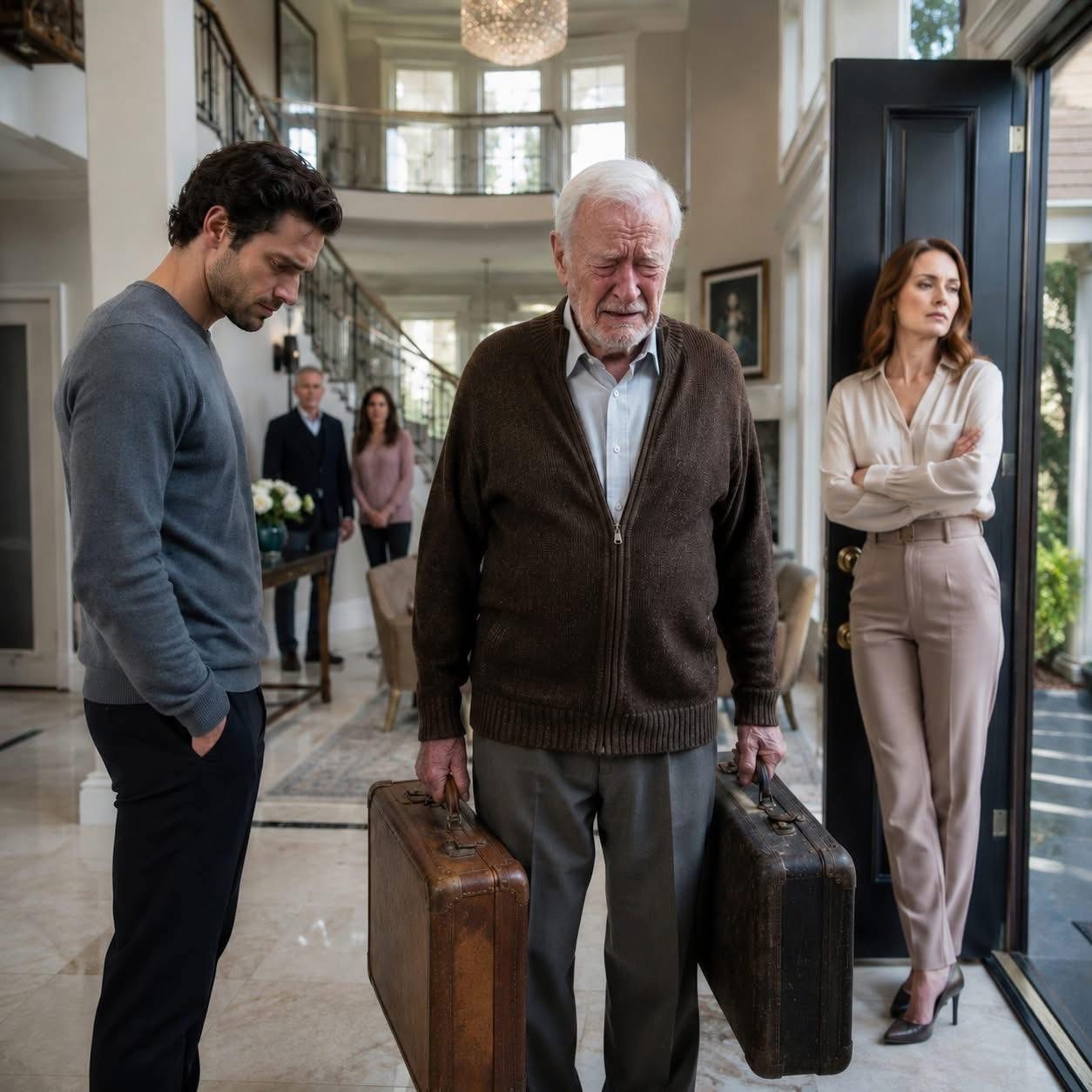 My son never knew I had quietly saved $800,000. Then one evening, his wife looked across the room and said, “He needs to leave this house.”  I had spent years living simply, letting everyone believe I was just an old retired man surviving on a small pension. I never told Logan about the money I had built quietly. I never mentioned the accounts, the investments, or the safety net I had planned to leave him one day.  Then his wife decided I was no longer welcome.  And my son said nothing.  So I smiled, packed my bags, and walked out without a fight.  Three weeks later, I removed my name from every loan, account, and agreement I had been quietly supporting behind the scenes.  That was when the panicked calls began.  In my son’s house in Dallas, everyone thought I was harmless. Just Albert Higgins, sixty-eight years old, retired after thirty-five years as a senior accountant. I repaired small things, cooked when needed, kept the yard tidy, and tried not to take up too much room.  I lived modestly because I wanted to, not because I had nothing.  After my wife passed away six years earlier, Logan asked me to move in with him and Chelsea. Their house near Thunderbird Road had a spare room, a big kitchen, and enough light to make grief feel less heavy. I agreed because my old apartment had become too quiet.  At first, Chelsea acted kind.  Then the small requests began.  “Could you eat in the kitchen tonight? We’re having guests.”  Later, it became,  “Would you mind staying in your room? It’s more of a couples’ dinner.”  One Thanksgiving, they put me at a small side table while everyone else laughed together in the dining room. I ate in silence, telling myself I was being reasonable.  Over time, Chelsea began treating the house like it had two versions: the family home, and the place where I was allowed to pass through if I stayed invisible.  “We have company,” she once said with a polite smile. “Could you use the back door? It’ll be easier.”  So I did.  I walked around the house like a man whose welcome had run out.  The counters were always covered with bills, furniture invoices, takeout receipts, and papers for their new SUV. I noticed everything. Years of accounting make it impossible not to. I never scolded them. I only watched how carelessly money disappeared when people assumed someone else would always keep the lights on.  Still, I helped.  I cooked. I mowed the lawn. I fixed leaks. I folded towels the way my late wife used to like them—neat edges, sharp corners, perfect stacks.  I stayed quiet because Logan seemed relieved whenever the house stayed peaceful. For a while, I convinced myself that was enough.  Then came the Monday night dinner party.  Logan’s coworkers filled the living room with laughter and clinking glasses. Chelsea moved through the house in an expensive dress, smiling like everything in her life had been earned. I had spent the afternoon making stuffed mushrooms the way Logan loved them as a boy—extra garlic, slow-cooked, careful.  Chelsea came up beside me with a tight smile.  “Albert, could you stop hovering? People are trying to talk.”  So I stepped back.  A few minutes later, she returned. This time, she did not bother sounding polite.  “Why don’t you stay in your room tonight?” she said. “It’ll be easier for everyone.”  I looked at Logan.  He stared into his drink.  Then Chelsea raised her voice just enough for the nearby guests to hear.  “Logan, are you going to handle this?”  The room fell quiet.  Everyone looked at us.  My son looked embarrassed. Guilty. Cornered.  Then he made his choice without having the courage to call it a choice.  “Dad,” he said softly, “maybe you could just… give us some space.”  I nodded once.  Because I understood.  He was not choosing me.  He was allowing someone else to choose for him.  “I won’t be in the way,” I said calmly.  That night, I sat on the edge of my bed while the party carried on downstairs without me. I did not feel rage. I felt something colder and cleaner.  Clarity.  The kind that comes when every number finally balances.  Before sunrise, I packed two suitcases. I took my documents, a few photographs, my laptop, and the cardigan that still carried the faint scent of my old life. I placed my key on the kitchen counter and left without a note.  There was nothing left to explain.  I did not leave because I was angry.  I left because I finally understood.  In the garage, inside storage boxes marked with my name, were the papers I had kept for years: co-signing documents, notarized loan agreements, receipts, signatures, and records Logan and Chelsea had never bothered to read closely.  I had not saved those papers as weapons.  I had saved them because accountants document reality.  The next morning, I took the bus downtown and met with a contract attorney named Fiona Cartwright. She did not waste time with pity. She opened a legal pad and asked,  “What exactly do you want?”  “I want to separate my finances cleanly,” I said. “And I want to leave with dignity.”  She reviewed every document, checking signatures, dates, and obligations. Then she tapped her pen once against the desk.  “Then we do this properly,” she said. “Three notices. Same week. Same morning.”  For the next few days, I quietly rebuilt the shape of my life. I rented a small room, redirected my mail, and began removing my name from every financial tie that had been holding their lifestyle together.  Three weeks later, I finally felt peace settle inside my chest.  That morning, I parked down the street from their house just after sunrise. The Texas heat was already rising from the pavement.  At exactly 8:30, a delivery truck stopped in front of their driveway.  The driver walked up to the door, placed three plain envelopes on the porch, rang the bell, and left.  A few minutes later, Chelsea came outside in a robe, coffee still in her hand.  She opened the first envelope casually.  Then her face changed.  She tore open the second one.  Her shoulders went stiff.  And when she reached for the third envelope… that was when the real story began. (I know you’re curious about the next part, so please be patient and read on in the comments below. Thank you for your understanding of the inconvenience. please leave a ‘YES’ comment below and give us a “Like ” to get full story ) 👇