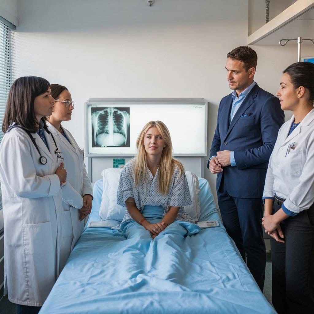 At the ER, my father told the doctor, “We’ll take care of this at home,” after my sister claimed I slipped off the roof. I didn’t cry. I just watched the X-ray light flicker on—because the bones were about to tell the truth my family had been hiding for months.  The consultation room smelled like antiseptic and stale coffee.  My mother stood beside my hospital bed, clutching her purse with both hands, smiling at the nurse like we were at one of her charity luncheons instead of an emergency room. My father, Dr. Thomas Wilson, kept his voice calm and polished—the same tone he used when donors recognized him at formal events.  “She’s confused,” he said. “Trauma can affect memory.”  Dr. Rivera didn’t look at him.  She looked at the X-rays glowing on the wall.  My mother squeezed my shoulder a little too tightly.  My father added, “We’ll handle this at home.”  That was the moment I stopped trying to be the daughter they could control.  My name is Sarah Wilson, and by sixteen, I had learned how to disappear inside my own family.  In our Boston suburb, the Wilsons looked perfect from the outside.  Tudor-style house. Trimmed lawn. Seasonal wreaths. Family portraits where everyone wore carefully chosen colors that “photographed well.”  My father was a respected neurosurgeon. My mother organized charity events where people complimented her décor and her children in the same breath.  Lauren, my older sister, was the one they showcased.  Straight A’s. Swim captain. Debate awards. Violin recitals. Yale applications stacked neatly on her desk.  Tyler, my younger brother, was the charming one. If he broke something, it became a funny story. If I asked for something, it became a problem.  And I was Sarah.  The middle daughter.  Not failing enough to worry them. Not shining enough to celebrate.  At Sunday dinners, my father would glance at my grades and say, “Lauren was already preparing for her SATs at your age.”  My mother would pass the potatoes like she hadn’t heard me mention the yearbook committee, the art show, the photography contest I had entered using an old Nikon my teacher loaned me.  Photography was the first place I didn’t feel invisible.  Behind the lens, I decided what mattered.  Empty chairs. Cracked sidewalks. Rusted swings. The spaces between people when no one was performing.  Then I won a local youth photography contest.  For one dinner, the attention was mine.  My father mentioned a client whose daughter attended a serious art program. My mother even suggested hosting a small reception for my work.  Lauren sat across from me, pushing peas around her plate.  “It’s just a local contest,” she said. “Not exactly Yale-level.”  My mother gave her a soft warning.  Lauren shrugged.  “Photography is a hobby. Sarah should focus on something real.”  The conversation shifted back to her swim meet before dessert.  But I saw her expression.  Not anger.  Relief.  That was when I understood something: in my family, attention worked like inheritance. If I received any, someone else believed they lost something.  By senior year, Lauren was living under pressure like it was oxygen.  She barely slept. Her nails were chipped. Her hair stayed tightly pulled back. She practiced until her shoulders trembled and rewrote notes until every letter looked printed.  One morning, I saw a small orange prescription bottle disappear into her pocket.  It wasn’t hers.  I should have understood then—perfection in our house wasn’t real.  It was staged.  Two weeks later, she shoved me down the basement stairs while I carried laundry.  When my parents rushed in, Lauren was already crying.  “Sarah slipped,” she said. “I tried to catch her.”  I looked at her.  She looked back with a warning so quiet it froze my voice.  So I said, “I guess I missed a step.”  My wrist healed.  My parents never asked again.  Then she destroyed my photography portfolio.  Water warped every print I had prepared for art school applications. My memory card vanished from my desk drawer.  When I confronted her, she slowly closed her laptop.  Yale essays on the screen.  “You think anyone cares about your stupid pictures?” she said. “You’re nothing in this family.”  I climbed out onto the roof outside my bedroom—the one place I could still breathe.  Lauren followed me.  At first, she apologized.  Then she showed me the bottle.  Then her tone changed.  “You don’t understand,” she said. “I can’t let anything ruin this.”  I remember the cold air.  Her hands on my shoulders.  The sky shifting too fast.  Then the patio.  After that, my family took over the story.  Lauren said I slipped taking photos.  My father told authorities I had always been careless.  My mother told doctors I was confused from medication.  I lay in a hospital bed with broken ribs, a fractured pelvis, a punctured lung, and a concussion while my parents rehearsed concern for every nurse who walked in.  In private, my father adjusted his cufflinks and said,  “Lauren’s future can’t be ruined by your carelessness.”  “She pushed me,” I whispered.  He didn’t look surprised.  That hurt more than disbelief ever could.  “We’ll handle this privately as a family,” he said.  That sentence became the lock on everything.  At home, my mother replaced my photography posters with medical school brochures. My father arranged meetings with doctors who spoke to me like my future had already been decided.  My medication was controlled by them.  Visitors were limited.  Mia, my best friend, was told I needed “family-only support.”  But Mia got in anyway.  She brought my camera.  “I found it in the bushes,” she whispered. “The memory card is still inside.”  For the first time since the fall, I held something my family hadn’t rewritten.  I started documenting everything.  Bruises. Scars. Voice notes. Dates. The missing portfolio. Lauren’s prescription bottles hidden in her desk. My parents’ shifting stories.  I didn’t know what I would do with it.  I only knew I needed proof I wasn’t losing my mind.  Then Lauren came home from Yale for spring break.  While my parents hosted a dinner in her honor, I found her journal in her bag.  One line stopped me cold.  Problem handled. S’s parents fully aligned with the accident story.  I couldn’t breathe.  My mother found me and rushed me to the ER, convinced something was wrong with my recovery.  That’s how we ended up with Dr. Rivera.  That’s how the new X-rays went up on the lightboard.  And that’s how the room finally stopped revolving around my father.  Dr. Rivera studied the images longer than anyone else had.  Then she asked my mother to step outside.  My mother smiled tightly. “I’m her mother.”  “Hospital policy,” Dr. Rivera said.  When the door closed, she turned to me.  “Sarah,” she said quietly, “these injuries don’t match a simple fall.”  The room hummed.  The X-rays glowed behind her.  Then I reached into my bag and pulled out the photos, the notes, and the journal page.  When my parents came back in, my father was already irritated.  “This is unnecessary,” he said.  Dr. Rivera didn’t lower her voice.  “These injuries are consistent with deliberate force. Not an accident.”  My mother reached for my hand.  I pulled it away.  “Sarah,” she said softly, “you’re confused again.”  I looked at the X-rays.  Then at my father.  Then at the door.  “I’m not confused,” I said. “I’m done helping you hide it.”  My father’s expression went cold.  Outside the room, footsteps paused.  Then came the knock.  👇 The rest of the story continues in the first comment.