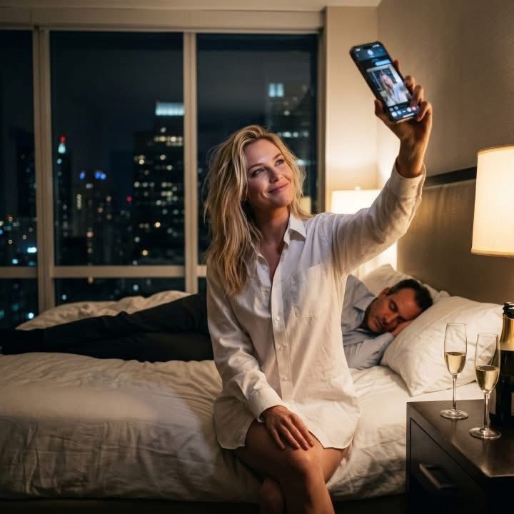 At 3:00 A.M., My Husband’s Mistress Sent Me One Photo… So I Sent It to His Entire Board of Directors  At exactly 3:07 in the morning, my phone vibrated on the nightstand.  Not loud enough to wake the whole house. Just loud enough to wake a wife who had spent seven years learning how to sleep with one eye open beside a man who smiled like a husband and lied like a CEO.  I opened my eyes in the dark, and the glow from the screen hit my face like ice water.  It was a photo.  Sent from an unknown number.  But I did not need the name saved in my contacts to know who it was.  Sophie.  My husband’s personal secretary.  The woman he once introduced at a company gala as “the most loyal person in my office.”  The woman who laughed too softly at his jokes, stood too close during meetings, and looked at me with the sweet little smile of someone already choosing the curtains in my house.  I tapped the photo.  And there she was.  Lying in a luxury hotel suite in downtown Manhattan, wrapped in my husband’s white dress shirt like it was a trophy she had just stolen.  The room behind her looked expensive enough to feed a family for a year. Champagne on the nightstand. Silk sheets tangled across the king-sized bed. Warm golden lights glowing against marble walls like the whole scene had been staged for maximum damage.  And behind her, half-asleep on the bed, was Alexander Whitmore.  My husband.  CEO of Whitmore Global.  The man I had stood beside for seven years while he built an empire and pretended he had built it alone.  His face was turned toward the pillow, relaxed and careless, like he had not just destroyed a marriage, a reputation, and a decade of my patience in one hotel room.  Sophie’s smile was the worst part.  Not because she looked beautiful.  Because she looked victorious.  Like she had sent that photo expecting me to cry.  Like she imagined me clutching my chest in the dark, begging her to give my husband back.  I stared at the screen for a long moment.  Then I laughed.  Not loudly. Not hysterically.  Just one cold, dry laugh that sounded nothing like the woman I used to be.  So this was it.  The famous “seven-year itch” was not a rough patch.  It was a secretary in a five-star hotel suite, wearing my husband’s shirt and waiting for me to fall apart.  But Sophie had made one terrible mistake.  She thought I was only Alexander’s wife.  She forgot I was the woman who helped build the company he used to impress her.  I did not text her back.  I did not call Alexander.  I did not throw a glass against the wall, scream into a pillow, or wake the staff.  I simply saved the photo.  Then I opened the group chat for the Whitmore Global Board of Directors.  It was quiet at that hour, of course.  Men with private jets and custom suits were asleep in their mansions, completely unaware that a bomb had just landed inside their corporate kingdom.  My thumb hovered over the screen for one second.  Then I forwarded the photo.  Sophie in Alexander’s shirt.  Alexander asleep behind her.  The champagne.  The bed.  The proof.  And beneath it, I typed one message:  “Our CEO has clearly been working very hard on this new project, and Secretary Sophie appears to be taking excellent care of him. Her dedication deserves recognition. Congratulations to both of you. May your happiness last a hundred years, and may the heir arrive soon.”  Then I hit send.  The message appeared in the board chat like a grenade rolling across a polished conference table.  For a few seconds, nothing happened.  Then one board member read it.  Then another.  Then another.  Tiny profile icons began lighting up one by one, like matches catching fire in the dark.  I imagined what would happen when Alexander woke up.  I imagined him grabbing his phone, seeing thirty-seven missed calls, messages from investors, lawyers, and board members, and then realizing that his mistress had not destroyed me.  She had destroyed him.  For the first time that night, I smiled.  Then I turned off my phone.  I removed the SIM card, walked to the bathroom, dropped it into the toilet, and flushed.  I watched it disappear like a funeral for the old version of me.  The version who stayed silent.  The version who protected his image.  The version who let people think Alexander Whitmore was the genius behind everything.  She was gone now.  I went to the walk-in closet without turning on the lights. I did not need them.  In the back of the wall safe, behind jewelry I no longer cared about and designer bags I had never loved, was a black carry-on suitcase I had packed three months earlier.  Passport.  Legal documents.  Corporate contracts.  Bank records.  Two burner phones.  A folder of emails Alexander never knew I had copied.  And access to three accounts under my maiden name, holding enough money to disappear without asking anyone for permission.  I changed into jeans, a black sweater, and sneakers.  No diamonds.  No wedding ring.  No luxury purse.  Nothing that belonged to Mrs. Alexander Whitmore.  Because I was not leaving as his wife.  I was leaving as the woman he should have feared from the beginning.  Down in the garage, his collection of sports cars sat under soft lights, useless symbols of power and ego.  I did not take the red Ferrari.  I did not take the Bentley.  I chose the plain black Range Rover registered under a holding company he had forgotten existed.  Then I drove out of the estate before sunrise, leaving behind a $28 million mansion full of silence, secrets, and one sleeping husband who had no idea his world had already started collapsing.  The highway toward JFK was almost empty.  New York was still dark, but a thin silver line of morning was beginning to stretch across the sky.  It looked like a new day.  For me, it was.  For Alexander and Sophie, it was the beginning of judgment day.  By the time the sun came up, I was already at the airport.  By the time Alexander woke up, I was already through security.  By the time the board demanded an emergency meeting, I was sitting in first class with a glass of water in my hand, watching the city shrink beneath the clouds.  I turned on the second phone.  Clean.  Untouched.  No photos.  No calls.  No marriage.  Just one secure contact.  Valerie Monroe.  My attorney.  I sent her five words:  “Proceed with the original plan.”  Her reply came almost instantly.  One word.  The word that marked the beginning of my new life.  “Confirmed.”  And while my husband’s empire started burning behind me, I opened the folder in my lap and looked at the first page of the document that would destroy him completely.  Because Sophie thought she had stolen my husband.  But she had no idea what I had already taken from him. (I know you’re curious about the next part, so please be patient and read on in the comments below. Thank you for your understanding of the inconvenience. please leave a ‘YES’ comment below and give us a “Like ” to get full story ) 👇