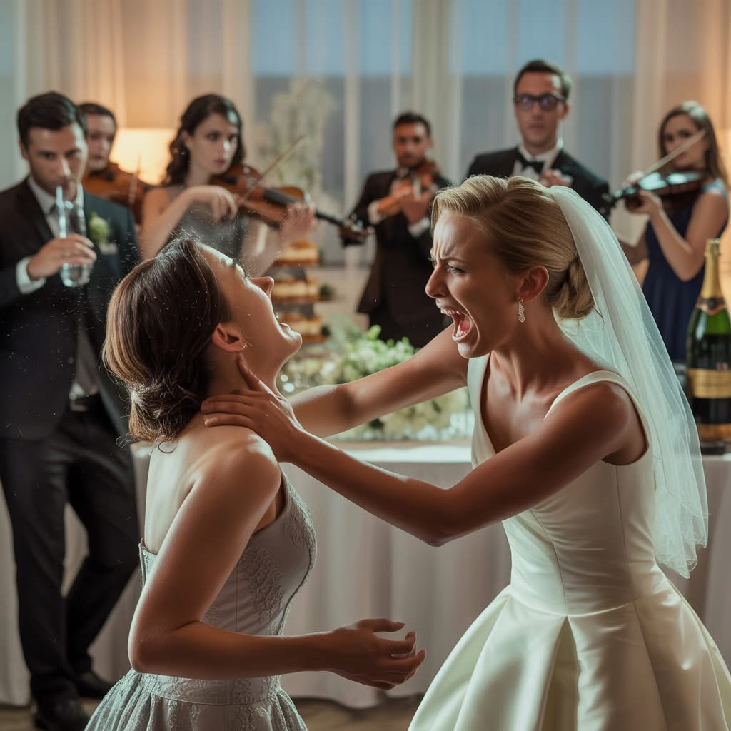 My stepsister slapped me at her wedding, and then her groom said my full name.  At my stepsister’s 500-guest wedding, the same family who threw me out at sixteen let me stand at the back of the ballroom like I wasn’t even blood.  The slap hit so hard it turned my face toward the champagne tower.  For a bright second, all I saw was chandelier light, mirrored glass, and five hundred guests staring like the bride had just given them better entertainment than the band. My cheek burned. Someone gasped. Someone laughed.  Then the laughter spread.  Bianca stood in front of me in a fitted white gown, her hand still half raised. “You don’t belong here.”  I didn’t touch my face. I didn’t step back. I didn’t react the way she wanted.  If I had cried, she would have relaxed. If I had shouted, she would have understood the script. But silence exposes people, and Bianca had always hated that.  Around us, the room slowed. The quartet stopped. A waiter lowered his tray. Conversations died mid-sentence.  Then Bianca smiled and said louder, “Look at you. Still lingering at the edges like you belong with people like us.”  A few guests laughed automatically.  That was the worst part. Most people don’t need much encouragement to join public cruelty. They just need to believe someone else has already judged.  I had been in the ballroom less than an hour—long enough to see Diane in icy blue chiffon, my father laughing with men who mattered to him, and Bianca glowing in the kind of attention she believed she deserved.  I should never have come.  The invitation arrived three months earlier on heavy cream paper with Bianca’s name beside Julian Mercer’s. No note. No apology. No mention that this same family had thrown me out at sixteen.  I knew what it was. Optics.  My mother died when I was fifteen. By Christmas, my father was with Diane. Within a year, Diane and Bianca were living in our house while I was slowly erased from it.  If something broke, Bianca blamed me. If she cried, adults believed her before I spoke.  Then came the dinner that ended everything. Rain on the windows. Pot roast on the table. Bianca stood beside a cream dress stained with red wine, looking at me as she said I ruined it.  I said I hadn’t touched it. Bianca cried harder. Diane went quiet. My father barely looked up before telling me to leave.  I packed a duffel bag, walked into the rain with a broken umbrella, and waited at the end of the driveway for my father to come after me. He never did.  So no, Bianca trying to make me feel small in a ballroom wasn’t new. It was just the most expensive version of it.  She studied me. “What did you think this was? A charity invitation?”  The nearest guests went quiet, eager to watch.  I said nothing.  Her smile sharpened. “Did you come hoping someone would mistake you for family?”  There it was. Clean, public humiliation.  The truth was worse. I hadn’t come to be mistaken for family. I came to see if time had changed them. If they had become the kind of people who could behave.  They hadn’t.  Bianca stepped closer. I could smell champagne and perfume. “You always knew how to show up when there was something to take.”  That line was old. To her, my existence had always been theft.  Julian Mercer had noticed me earlier. I saw the moment recognition crossed his face—surprise, then focus, then something harder.  My cheek still burned as Bianca gestured to the room. “This is my wedding. You’re not going to stand here pretending you belong.”  Then she slapped me again.  Not wildly. Clean. Loud enough for nearby tables to hear.  That’s when I remembered something simple: humiliation has a smell. Champagne and perfume turning sour while strangers enjoy your pain because the bride made it acceptable.  I still didn’t move.  Bianca’s hand dropped. She looked almost confused now. She expected tears. Rage. The old version of me.  She didn’t know that girl was gone.  Then a man’s voice cut through the room.  “Do you even know who she is?”  Everything stopped.  Bianca turned first. I turned slowly, already feeling the room shift.  Julian stood behind her, one hand on a chair, his expression nothing like before.  A murmur spread as he stepped forward and said, “Miss Vance.”  Bianca laughed, but it sounded thin. “What are you doing?”  Julian ignored her. “Miss Vance,” he repeated, this time with certainty.  Recognition.  My cheek still burned, and beneath the music, I could still hear another voice from another house telling me to leave.  So I stayed silent.  Julian looked at Bianca. “Do you have any idea what you just did?”  “What are you talking about?” she snapped. “She’s my stepsister.”  “No,” he said. “That is not who she is.”  Now the room listened differently. Not amused. Calculating.  Bianca looked between us, trying to force the moment back into her version of reality.  “Julian,” she said, and now there was fear.  He didn’t look away.  “The woman you just slapped,” he said, each word heavier than the last, “is—”..Full version below..….