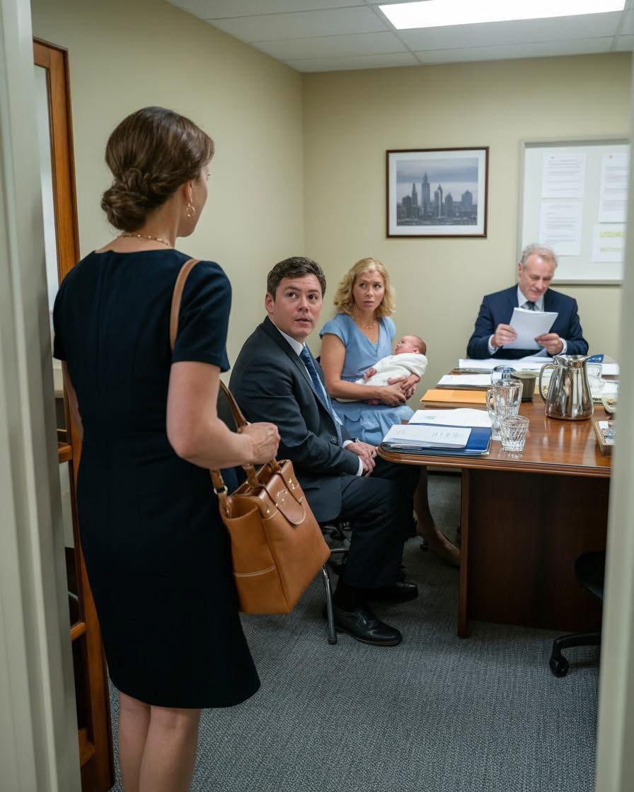 I walked into my mother-in-law’s will reading… and found my husband sitting there with his mistress and their newborn. They looked so confident, like they had been waiting for me to fall apart. But then the lawyer opened her final letter… and my husband’s face completely lost its color.  I expected grief at my mother-in-law’s will reading.  I did not expect humiliation.  And I definitely did not expect an audience for it.  Two weeks after Margaret Caldwell passed away, I stepped into the conference room at Harlan & Pierce in downtown St. Louis wearing a black dress I had already worn too many times that year and carrying the kind of exhaustion that settles deep and refuses to leave.  The room was cold, quiet, and painfully ordinary.  Muted carpet.  Stale coffee in the air.  A slightly crooked framed print of the Gateway Arch hanging behind the head of the table.  And sitting at the far end, like they already belonged there, were my husband and the woman I had spent the last year trying not to believe existed.  Ethan didn’t stand.  He didn’t even look surprised to see me.  He just sat there with one arm draped across the chair beside him, like he was saving it for someone important.  For her.  Lauren Whitaker lifted her eyes to me and gave a small smile—the kind of calm that made my stomach twist. She looked polished, comfortable, almost glowing in a pale blue wrap dress, her hair styled just enough to look effortless.  And in her arms was a newborn baby wrapped in a soft gray knit blanket.  For one second, my mind refused to process what I was seeing.  Then the baby moved.  A tiny hand opened against her chest.  And the entire room seemed to shift.  “You brought a baby?” I heard myself say, my voice thin and unfamiliar.  Lauren’s smile didn’t change.  “It’s Ethan’s son,” she said, as casually as if she were commenting on the weather.  I looked at my husband.  At the man I had built a life with.  At the gold wedding band still on his finger.  At the face that showed no guilt, no shame, not even the smallest hint of discomfort.  Only irritation.  Only that distant expression people wear when they’ve already decided your pain is inconvenient.  “We didn’t want you hearing it from someone else,” he said.  I actually let out a short laugh.  Just once.  A sharp sound that didn’t feel like it belonged to me.  “At my mother-in-law’s will reading?” I said. “How thoughtful.”  Before either of them could respond, the door opened behind me.  James Harlan, Margaret’s attorney, walked in carrying a folder against his chest. He was an older man with silver hair, precise posture, and the look of someone who had delivered life-changing news for decades and understood exactly how heavy a single sentence could be.  His eyes moved to the baby.  For just a moment, even he seemed caught off guard.  Then his expression settled back into professionalism.  “Mrs. Caldwell requested that everyone be present,” he said, glancing at me, then at Lauren. “Miss Whitaker is… included.”  Included.  That word landed harder than I expected.  Margaret knew.  Not just about the affair.  Not just about the betrayal.  She knew enough to make sure this woman was in the room.  Which meant whatever was about to happen had been set in motion long before Margaret ever passed.  My legs suddenly felt unsteady, so I sat down before they gave out completely.  Across from me, Lauren adjusted the baby while Ethan leaned back in his chair like a man already calculating what he was about to gain.  Like he had already won.  Like this was just paperwork standing between him and the next version of his life.  Harlan opened the folder and cleared his throat.  “Margaret Caldwell signed her final will and testament on March third,” he began. “She also left a personal letter to be read aloud before the distribution of her estate.”  Ethan barely reacted.  Lauren looked almost amused.  And I sat there trying not to fall apart in front of people who seemed to have planned every moment of my humiliation.  Then Harlan unfolded a single page.  His voice changed when he began reading.  Slower.  More deliberate.  As if even he understood the weight of what Margaret had left behind.  “To my daughter-in-law, Claire,” he read, “if you are hearing this, then Ethan has finally shown you who he really is.”  Everything in the room stopped.  Ethan’s shoulders stiffened.  Lauren’s faint smile faltered.  Even the baby seemed to go quiet.  Harlan continued.  “And if that has happened, then it is time for you to understand what I have done, so that you will never again believe you are powerless.”  No one moved.  No one spoke.  The air itself felt frozen.  I could hear the soft breathing of the newborn.  The low hum of the lights overhead.  The rapid pounding of my own heart.  And for the first time since I walked into that room, Ethan looked uncertain.  Not angry.  Not confident.  Uncertain.  The color drained from his face so quickly it was almost unsettling.  Lauren turned toward him, confused now, like this wasn’t the story she had been promised.  I stared at the attorney, barely breathing.  Because Margaret Caldwell—the woman I had spent years believing simply tolerated me—had known everything.  The affair.  The lies.  The double life.  Maybe even the plan they thought they had built against me.  And judging by the look on Ethan’s face…  she hadn’t left him what he expected.  Not even close.  And as James Harlan turned to the second page of Margaret’s letter, I realized my mother-in-law hadn’t invited that woman there so I would suffer.  She had invited her to witness exactly what happens when a man like Ethan mistakes silence for weakness…  👉 Full story in the first comment……