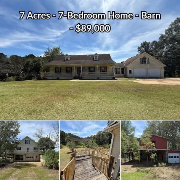 🟧7 Acres  7-Bedroom Home  Barn sqft …See below⤵️