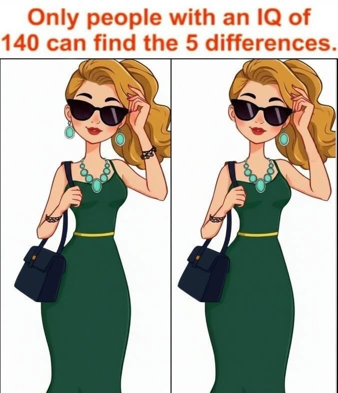 Only people with an IQ of 140 can spot the 5 differences. Check the first comment for the answer 👇