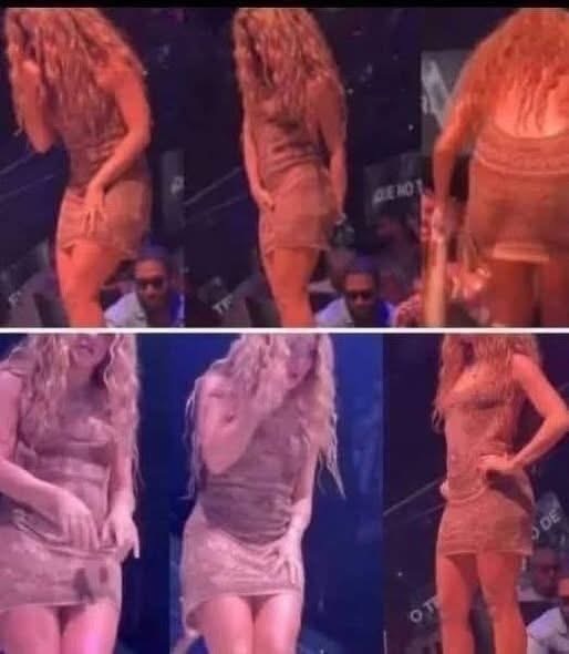 The moment Shakira leaves the stage after noticing that… See below