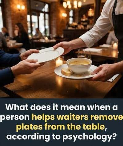 What psych0l0gy reveals when someone helps the waiter clear the table. Check 1st comment