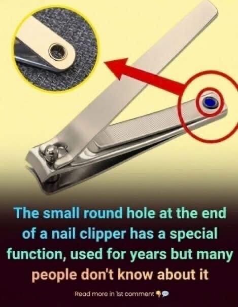 Almost no one knows what the small hole in the nail clippers is for…Check 1st comment 👇