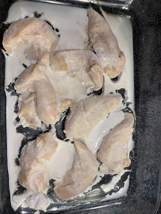 What is this white stuff that comes out of the chicken when I bake it? It’s NOT fat! It’s from Costco and supposedly organic. The white substance is rubbery!! Check in comments 👇