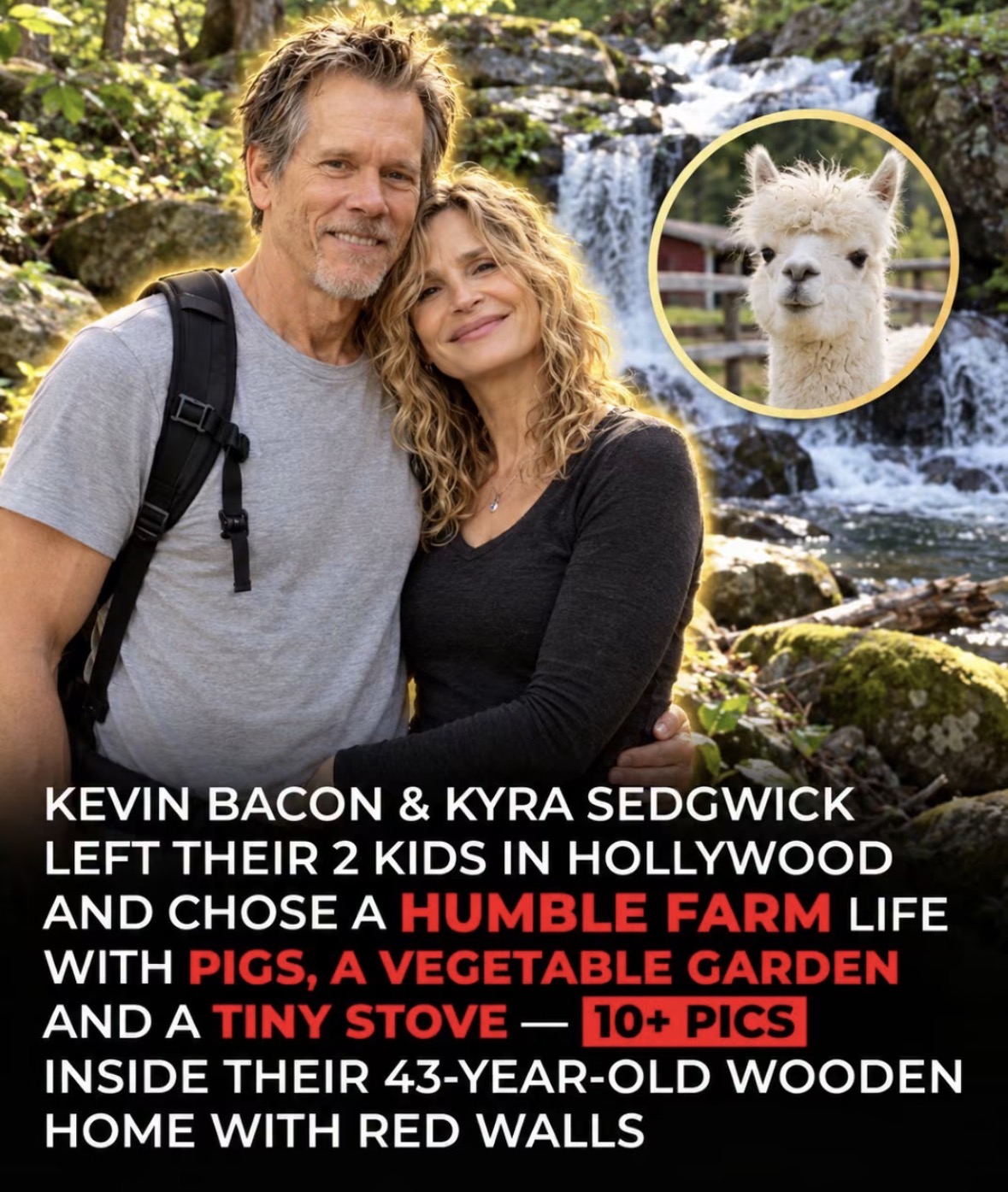 They found happiness in a simpler way of life! Kevin Bacon and Kyra Sedgwick’s farmhouse is far from the usual Hollywood mansion. 🏡 With its wood-paneled walls, modest furnishings, and animals wandering around the property, the home feels cozy, natural, and refreshingly down-to-earth. 🐐 More than 10 photos offer a look at both the inside and outside 🌿.